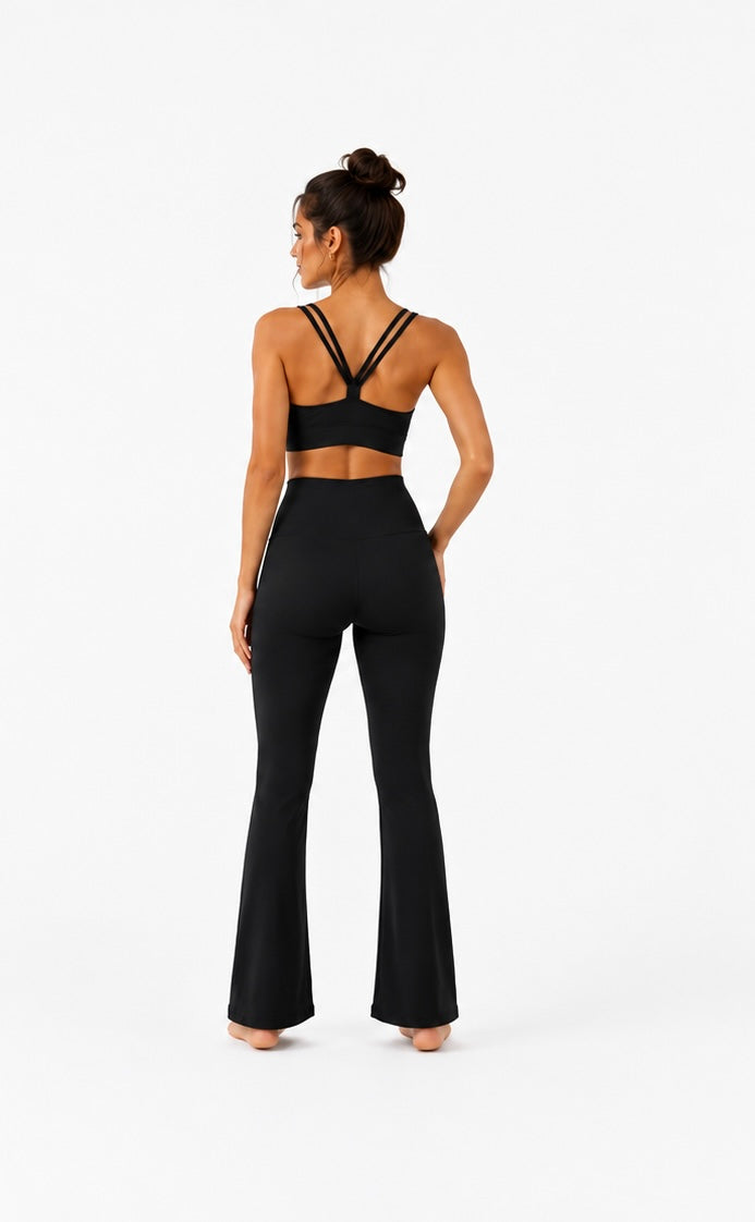 Criss Cross Bra and High Waisted Flare Legging