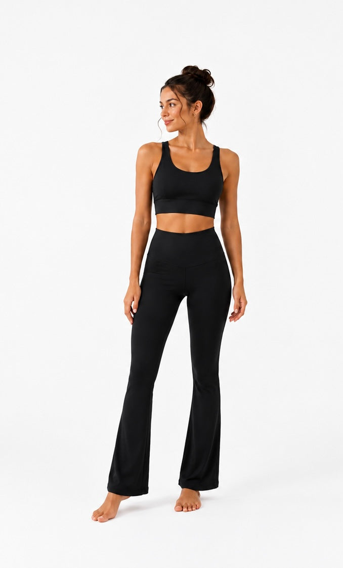 Criss Cross Bra and High Waisted Flare Legging