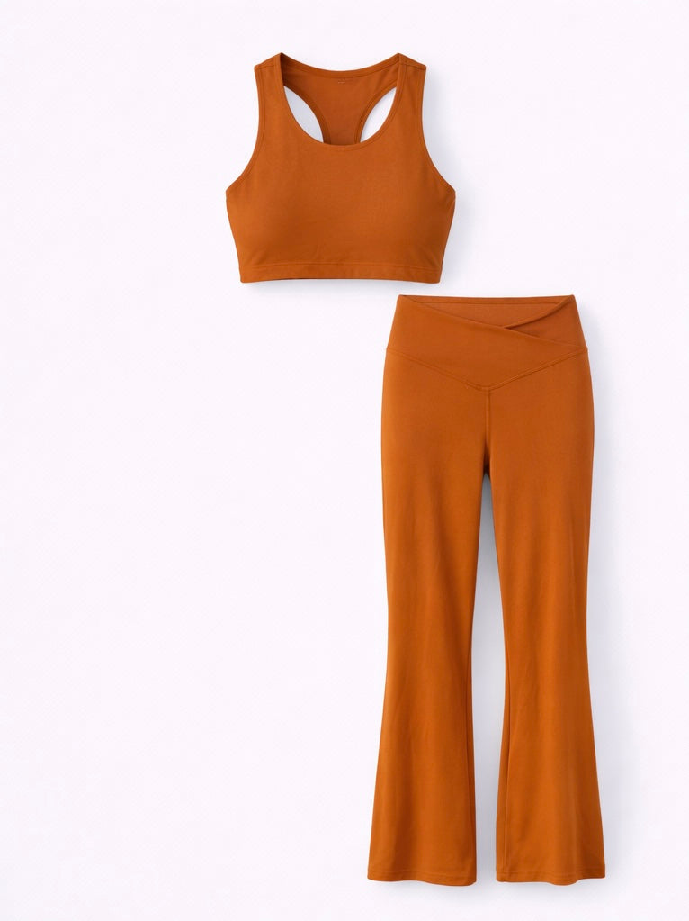 Bra and High Waisted Flare Legging